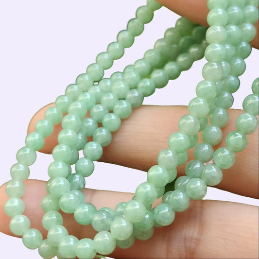 172 Light Green Beads * 4.2 mm as Necklace or Bracelet - Natural Type A Jadeite Jade certificate weighs 22 grams (bracelet41) Yi Pin Qian Jadeites Jade Jewelry ~Your Precious Quintessential ~ Singapore
