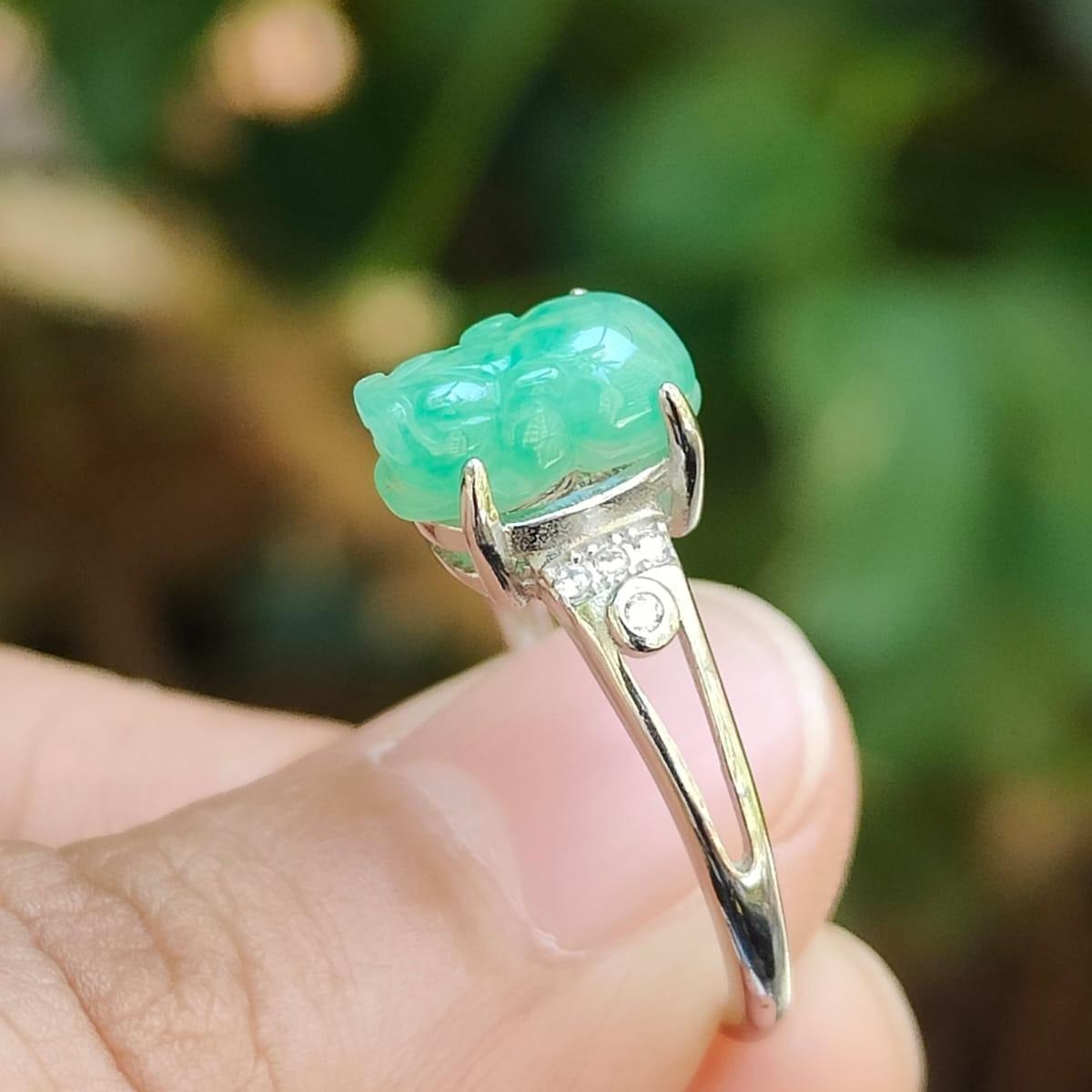 Wood Energy Pixiu Ring 🌱- Growth Catalyst (Sku: s925ring34) Yi Pin Qian Jadeites Jade Jewelry ~Your Precious Quintessential ~ Singapore
