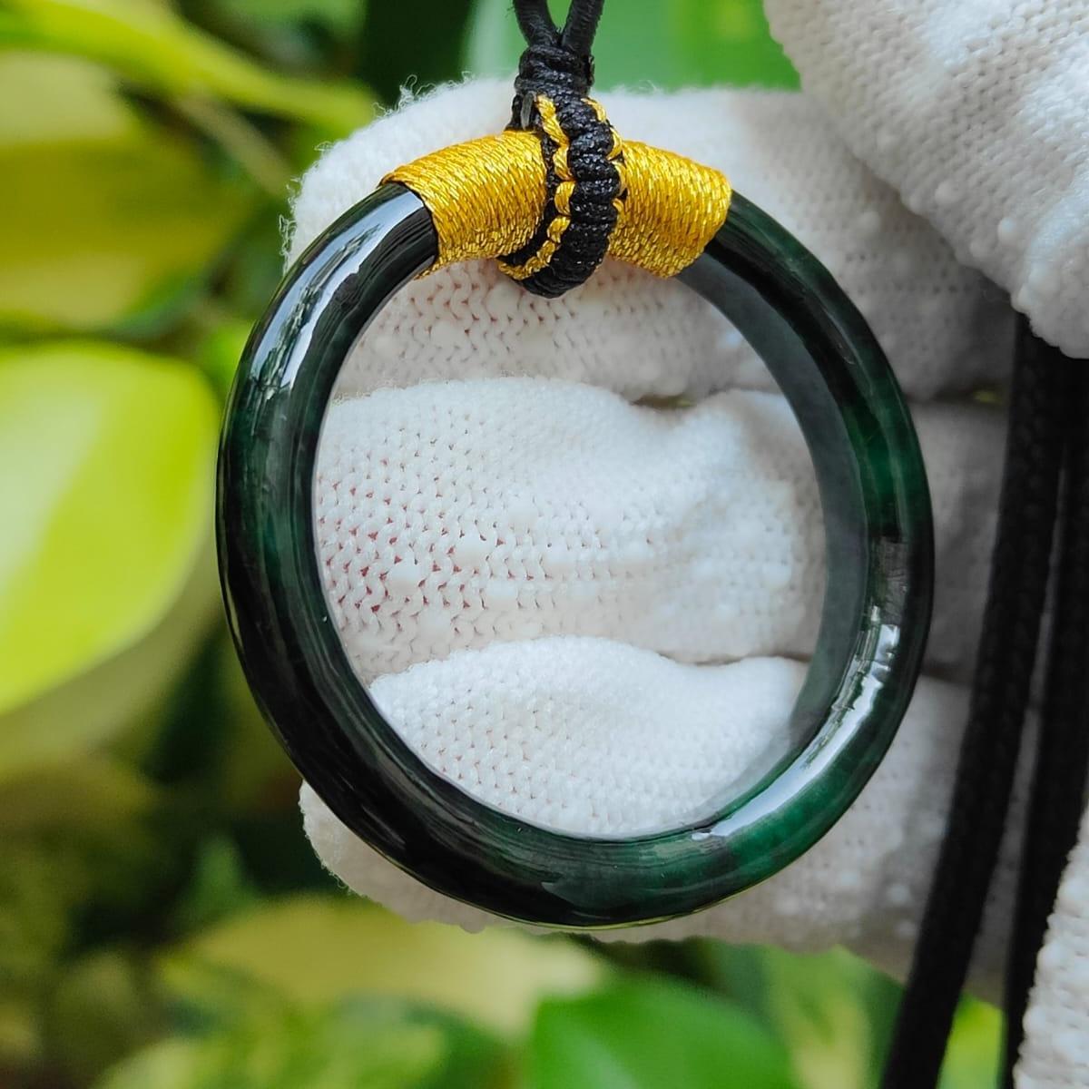 🌀 Rare Green Hoop Jadeite Pendant 🌱 | Zi Wei Dou Shu-Enhanced for Singapore’s Achievers (Sku: pendant451)