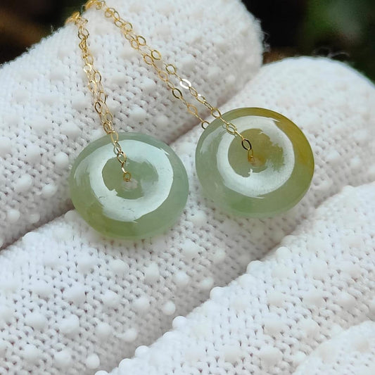 Wood Energy Jade Earrings 🌱- Golden Growth (Sku: 18k18) Yi Pin Qian Jadeites Jade Jewelry ~Your Precious Quintessential ~ Singapore