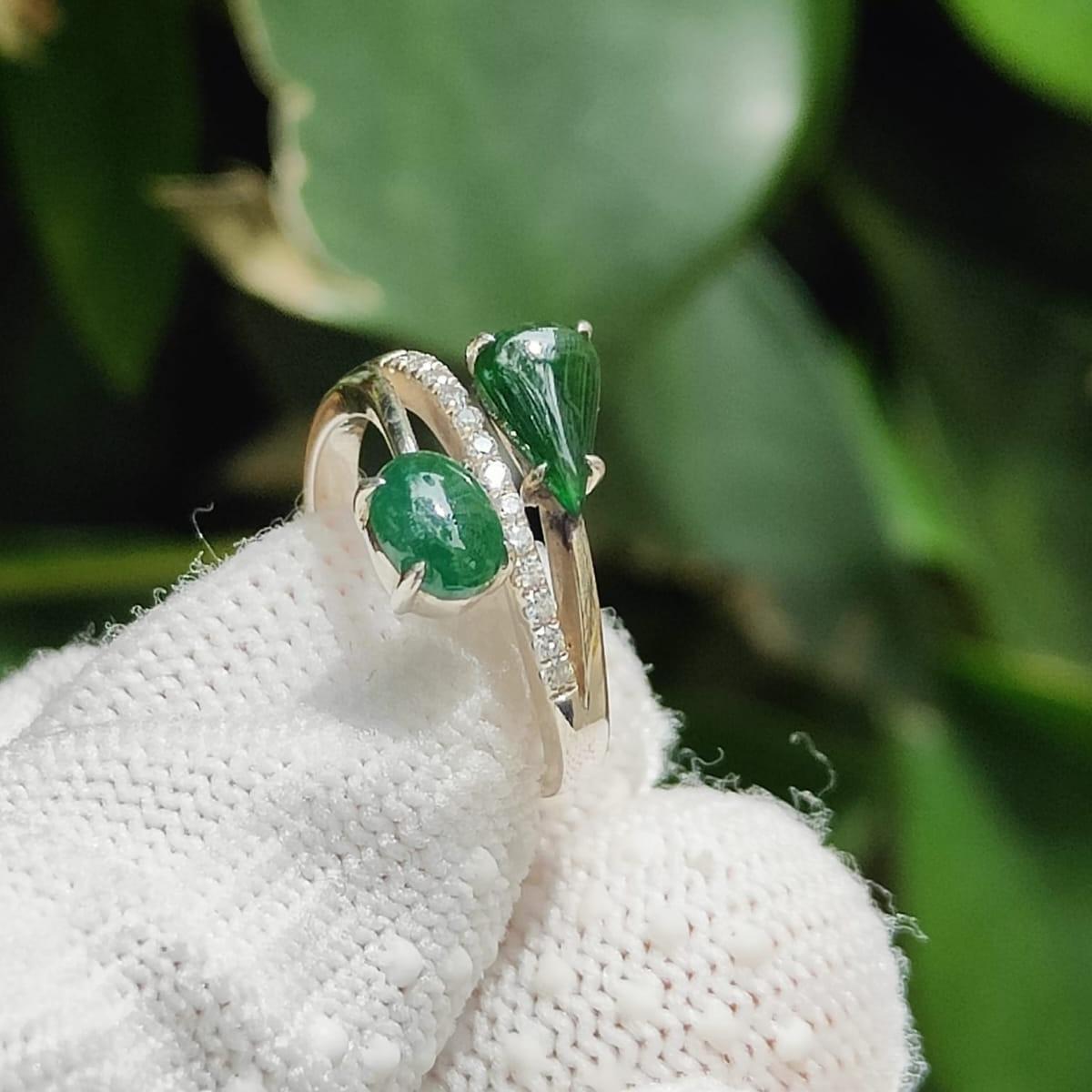 Water Element Jade Ring 💧- Deep Forest Energy (Sku: s925ring32) Yi Pin Qian Jadeites Jade Jewelry ~Your Precious Quintessential ~ Singapore