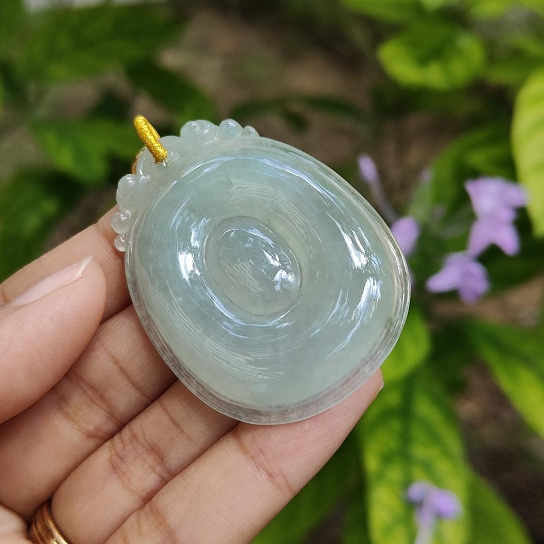 New Listing Sg Seller - Crafted as fubei pendant on Natural Type A Jadeite Jade certificate weighs 19.9 grams, measurement 49.9 * 36.3 * 6.3 mm (pendant370) Yi Pin Qian Jadeites Jade Jewelry ~Your Precious Quintessential ~ Singapore
