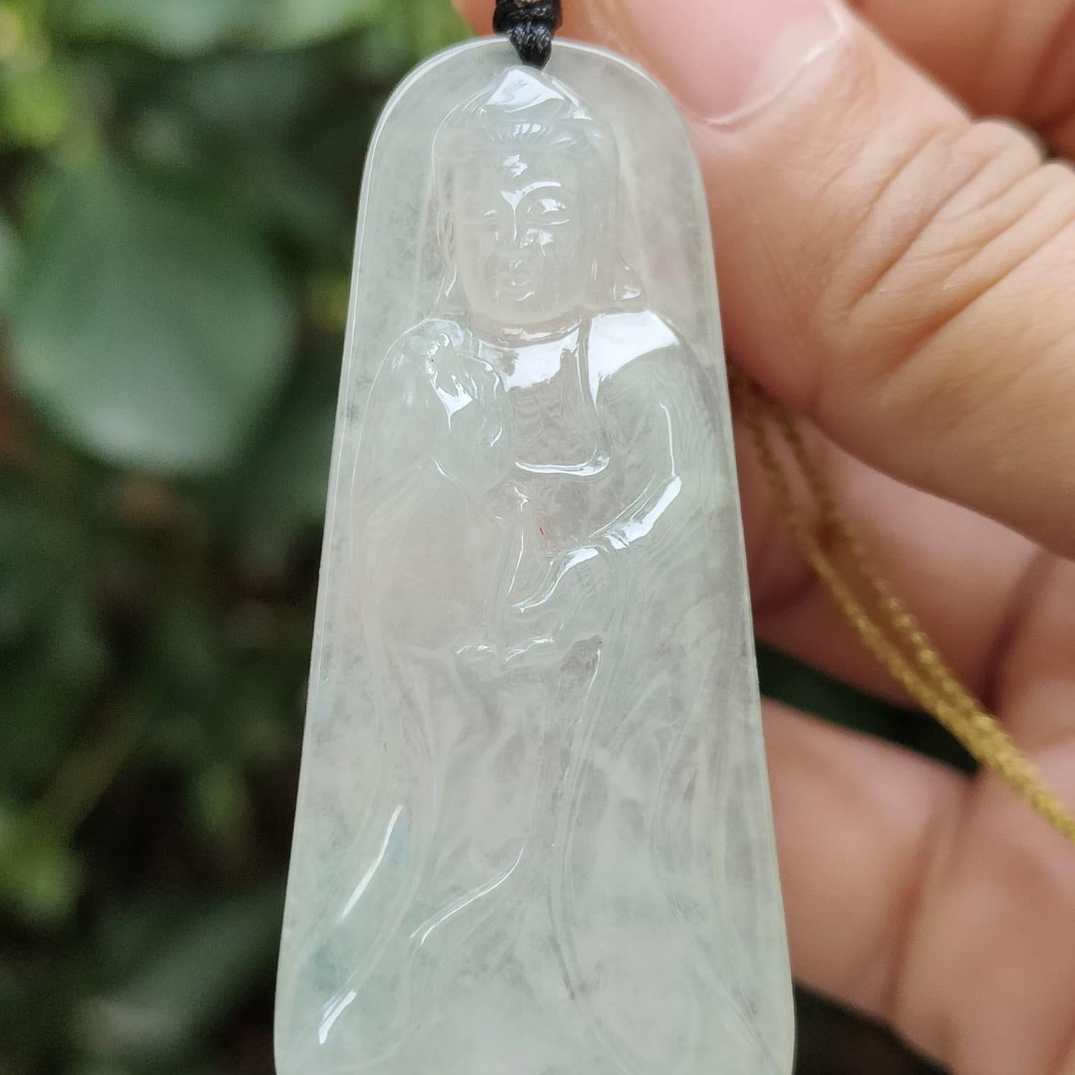 New Arrival in Singapore - Standing Buddha crafted on Natural Type A Jadeite Jade as Pendant with certificate weighs 13.64 grams, measurement 57 * 24.3 * 5.7 mm (pendant336) Yi Pin Qian Jadeites Jade Jewelry ~Your Precious Quintessential ~ Singapore