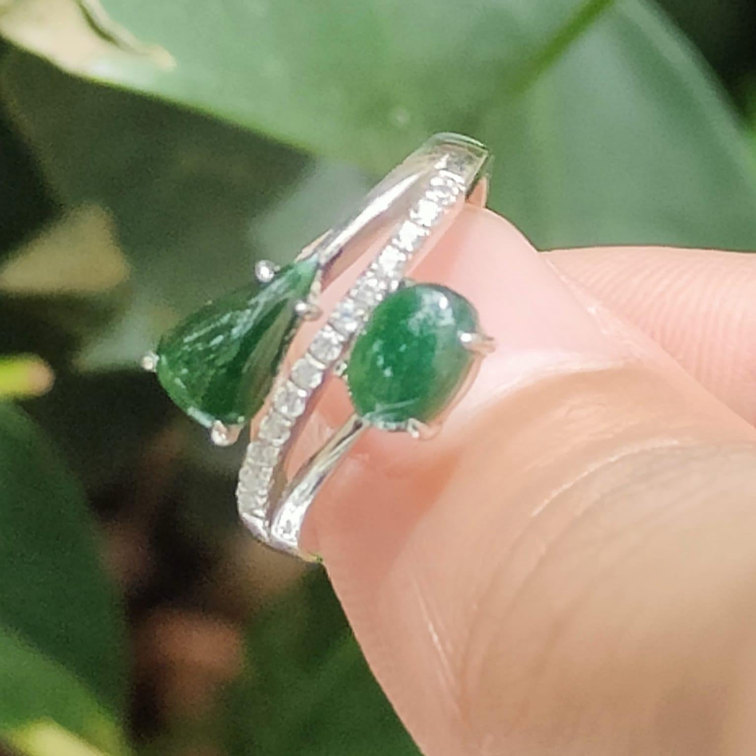 Water Element Jade Ring 💧- Deep Forest Energy (Sku: s925ring32) Yi Pin Qian Jadeites Jade Jewelry ~Your Precious Quintessential ~ Singapore