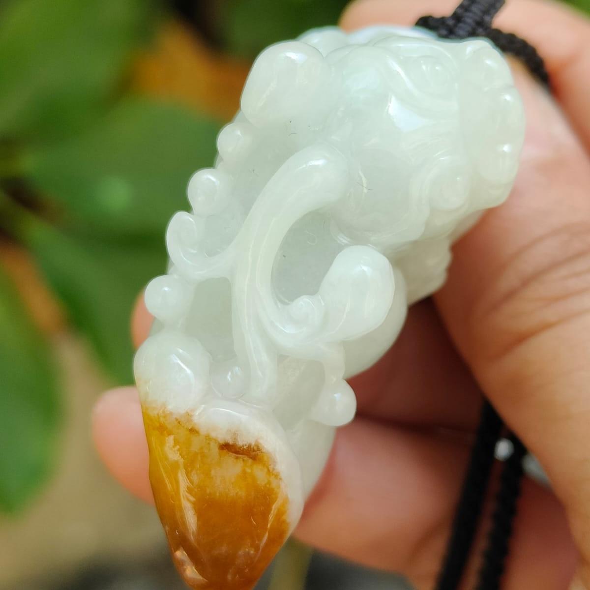 Pixiu Jadeite Carving – Wealth & Protection Symbol, Natural Type A (Certified 183318157 - SKU:pendant399) Yi Pin Qian Jadeites Jade Jewelry ~Your Precious Quintessential ~ Singapore