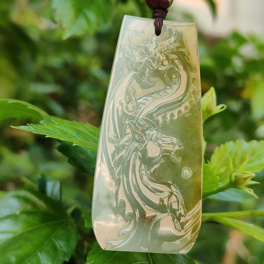Light Green mix with brown Natural Type A Jadeite Pendant carved as Horse meaning Prosperity, development, bravery, conquest, certificate included weighs 23.16 grams, 60.8 * 28.2 * 6.3 mm, suitable for daily wear or collection (pendant89) Yi Pin Qian