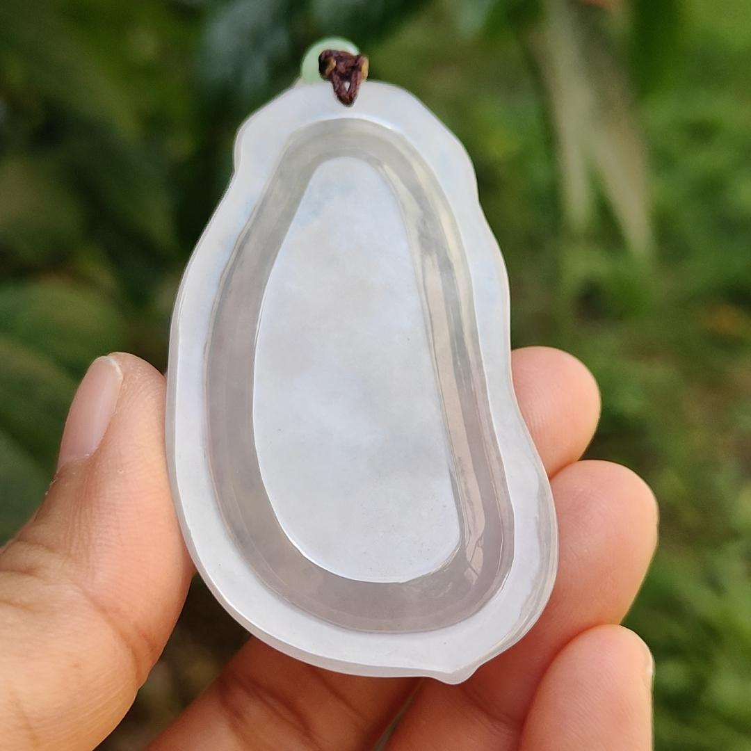 Semi Icy Rare Old School Natural Type A Jadeite Jade Pendant Necklace crafted as Manjushri Bodhisattva without Mount with certificate weigh 25.28 grams, 58 * 33.2 * 7.3 mm (pendant167) Yi Pin Qian