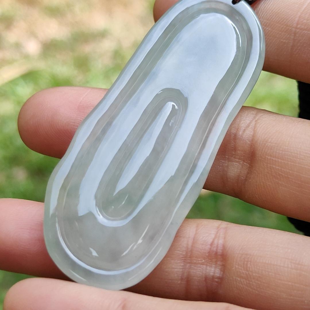Light Green Hue Icy Translucent Natural Type A Jadeite Jade crafted as Amitābha to wear as Pendant, certificate weighs 18.67 grams (pendant281) Yi Pin Qian