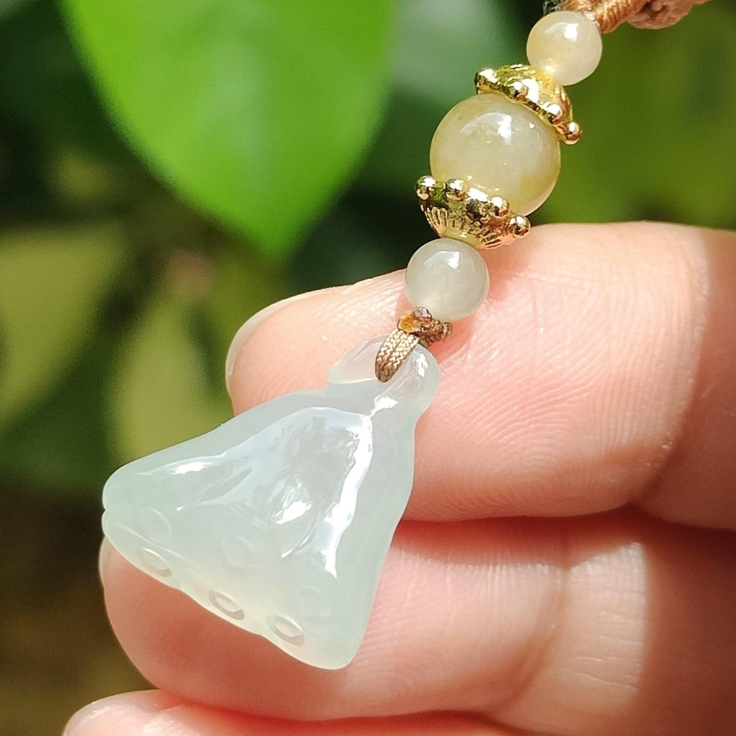 🌱 Natural Type A Jadeite Jade Lotus Pod Pendant 🔥 | Energy Aligned for Singapore’s Urban Spirit (Sku: pendant450)