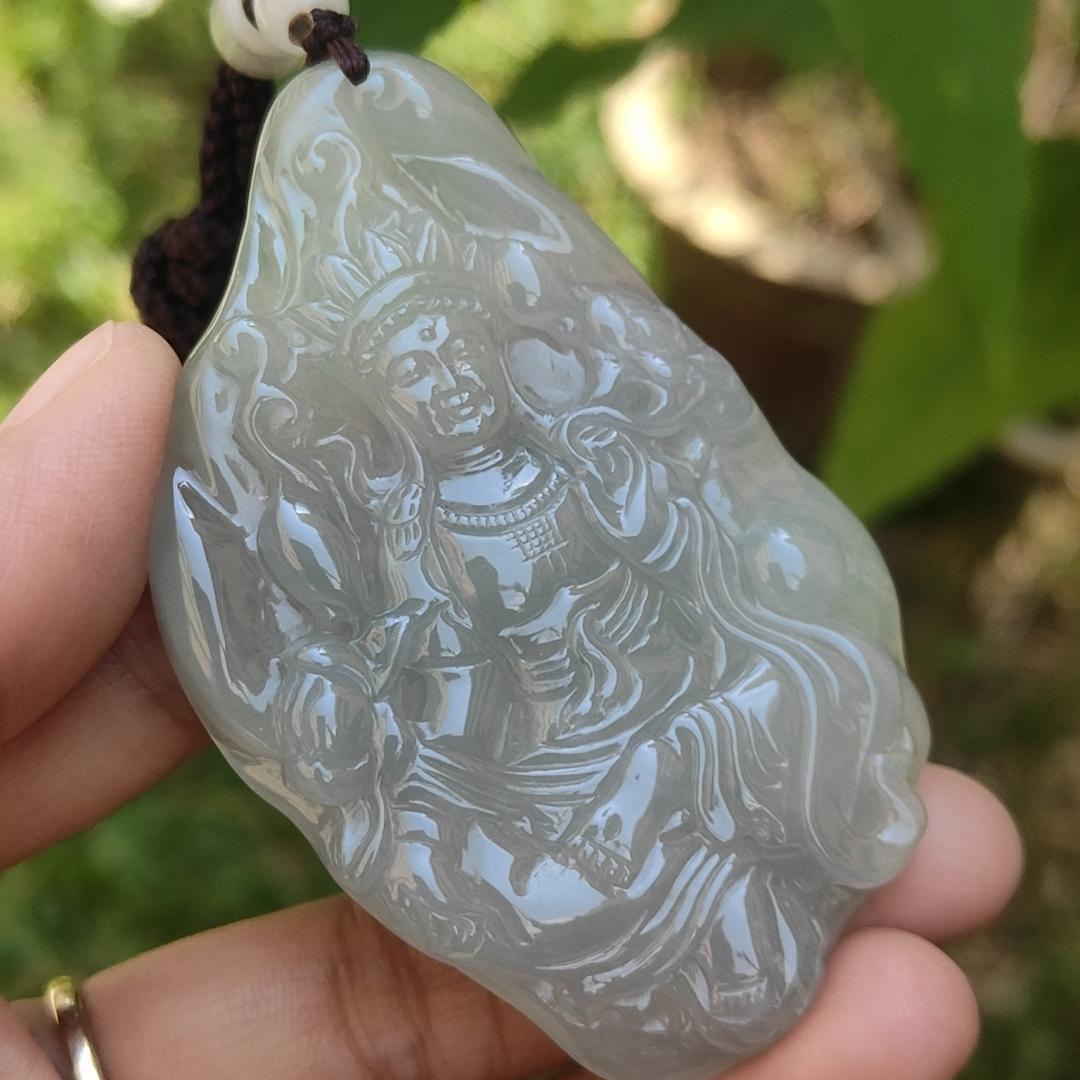 Rare Premium Quality Natural Type A Jadeite Jade crafted with Tara as a pendant with certificate weigh 46.31 grams, measurement 72.7 * 46.2 * 8.3 mm (pendant194) Yi Pin Qian