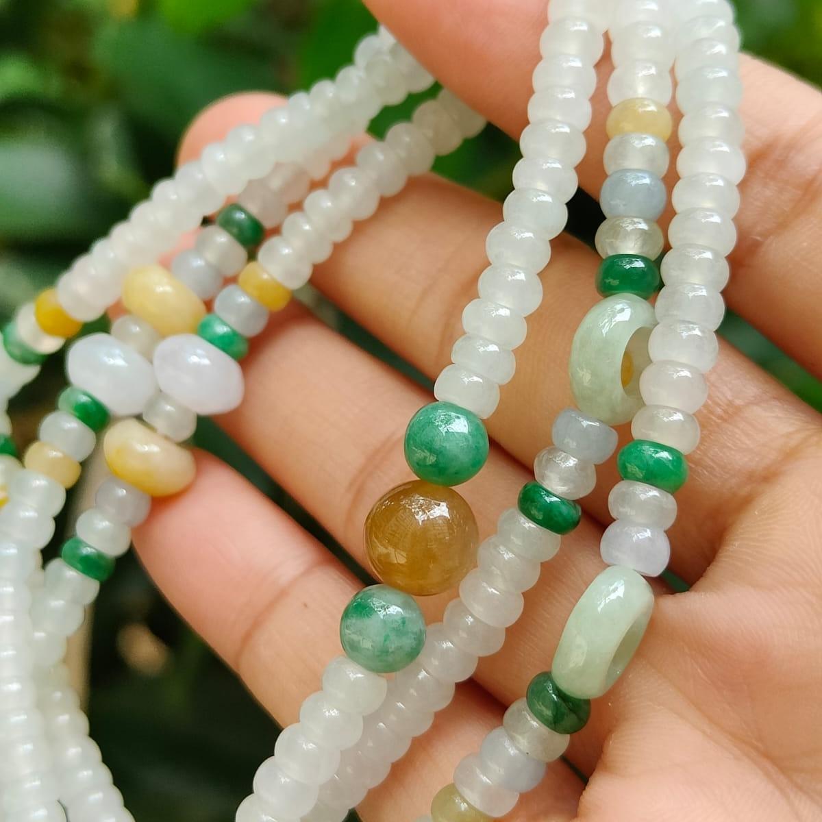 Natural Type A Jadeite Abacus Necklace – Wealth Activation + Five-Element Balance (Sku: bracelet58)