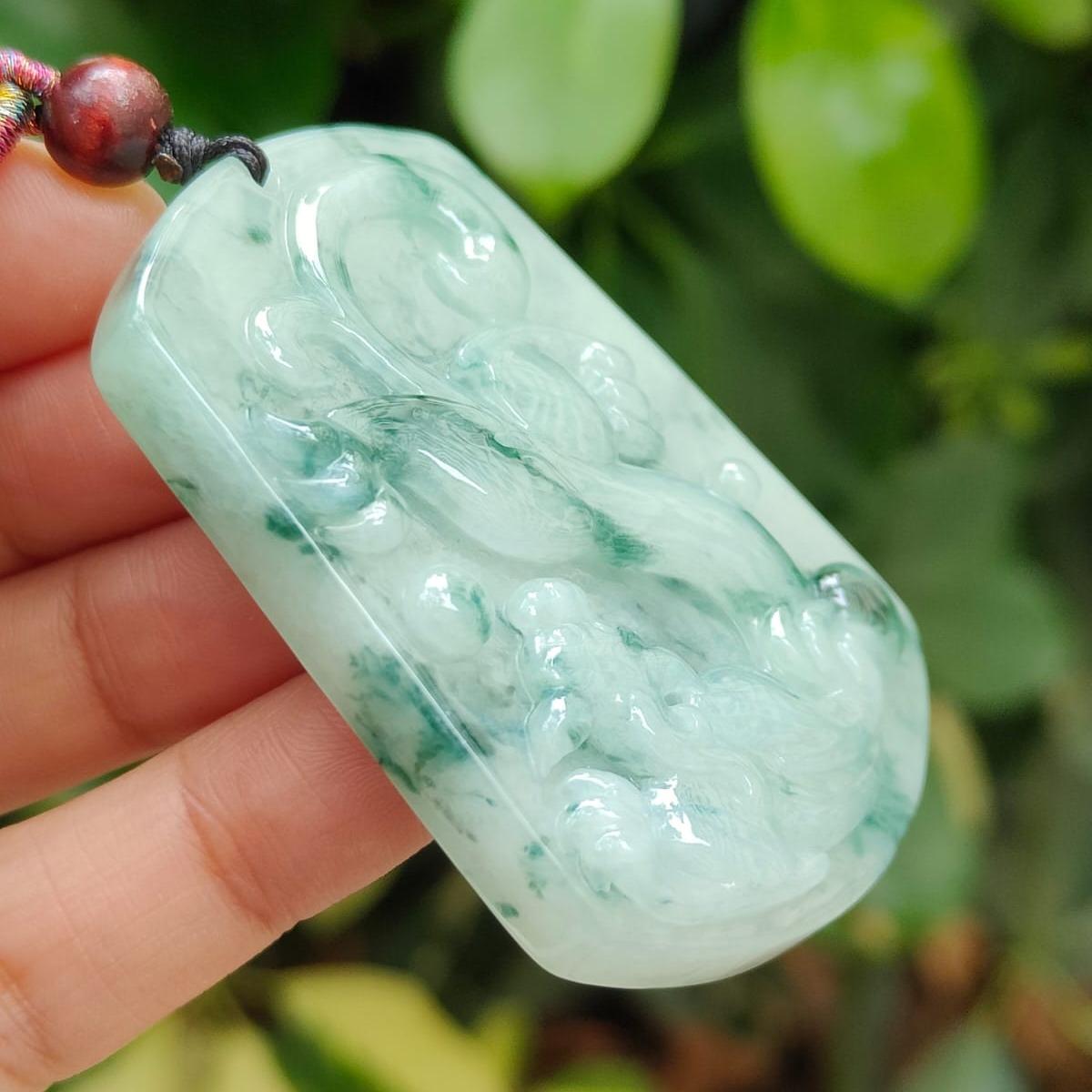 Hydraulic Sovereign Pixiu Talisman - Type A Natura Jadeite Pendant (Sku: pendant416) Yi Pin Qian Jadeites Jade Jewelry ~Your Precious Quintessential ~ Singapore