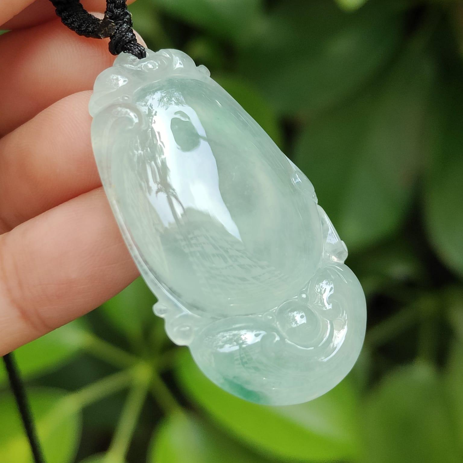 Water's Wisdom Jade - Natural Ice-Type Jadeite Ruyi Pendant (Sku: pendant419) Yi Pin Qian Jadeites Jade Jewelry ~Your Precious Quintessential ~ Singapore
