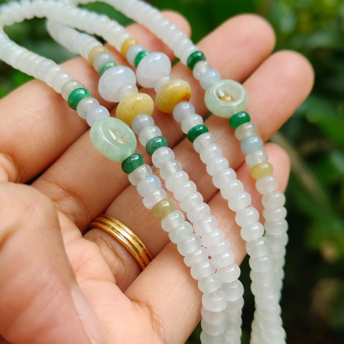Natural Type A Jadeite Abacus Necklace – Wealth Activation + Five-Element Balance (Sku: bracelet58)