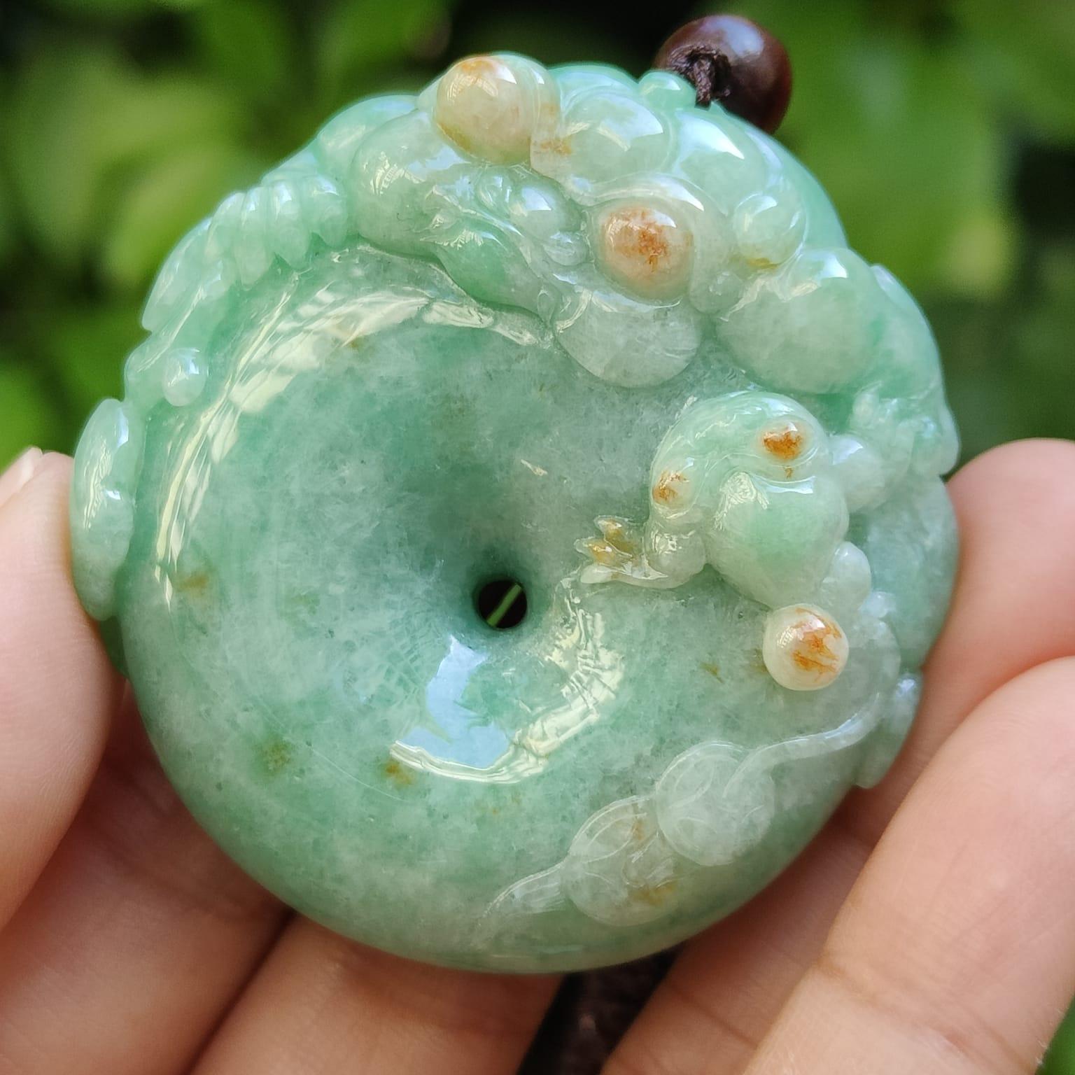 Mythic Golden Toads Jadeite Pendant – Five Elements Prosperity, Museum-Grade Carving, Certified Type A (Sku: pendant403) Yi Pin Qian Jadeites Jade Jewelry ~Your Precious Quintessential ~ Singapore