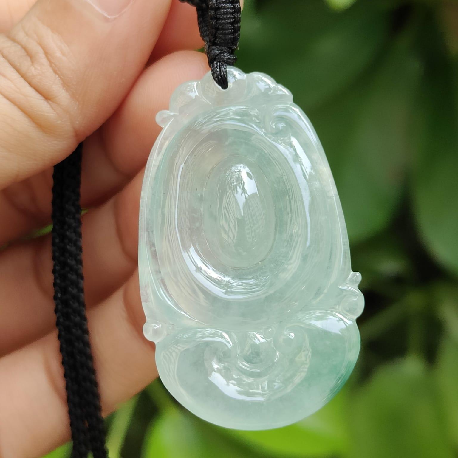 Water's Wisdom Jade - Natural Ice-Type Jadeite Ruyi Pendant (Sku: pendant419) Yi Pin Qian Jadeites Jade Jewelry ~Your Precious Quintessential ~ Singapore