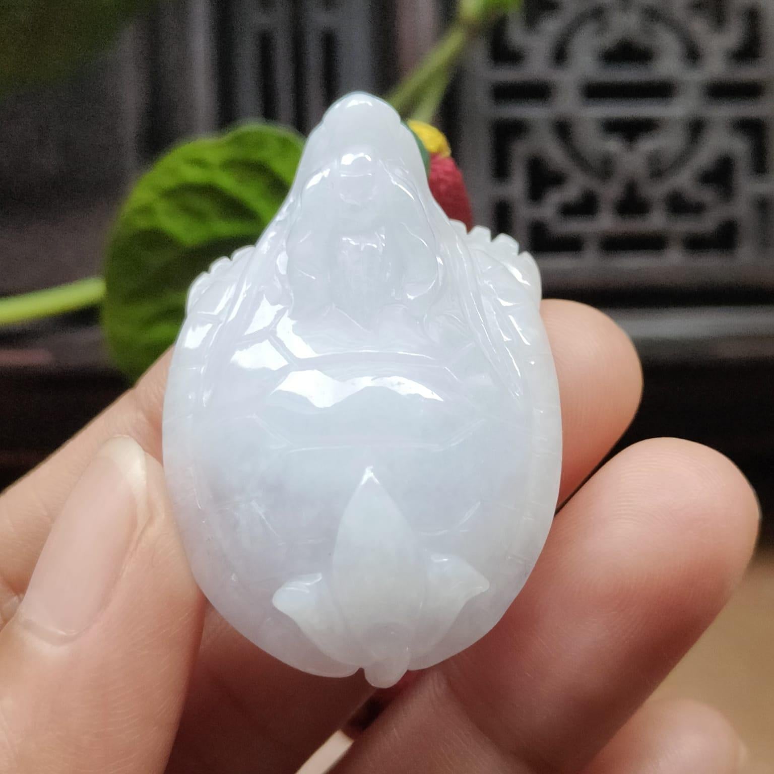 Crafted as Dragon Turtle Pendant on Natural Type A Jadeite Jade certificate weighs 18.38 grams, measurement 41 * 27.6 * 11.6 mm (pendant375) Yi Pin Qian Jadeites Jade Jewelry ~Your Precious Quintessential ~ Singapore