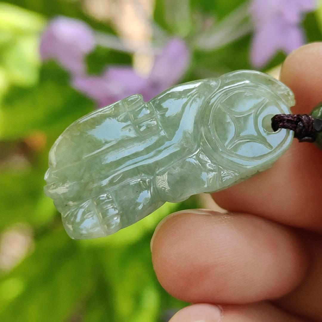 New Listing SG Seller - Crafted as Pixiu Pendant on Natural Type A Jadeite Jade certificate weighs 7.1 grams, measurement 31.2 * 13.7 * 9 mm (pendant373) Yi Pin Qian Jadeites Jade Jewelry ~Your Precious Quintessential ~ Singapore