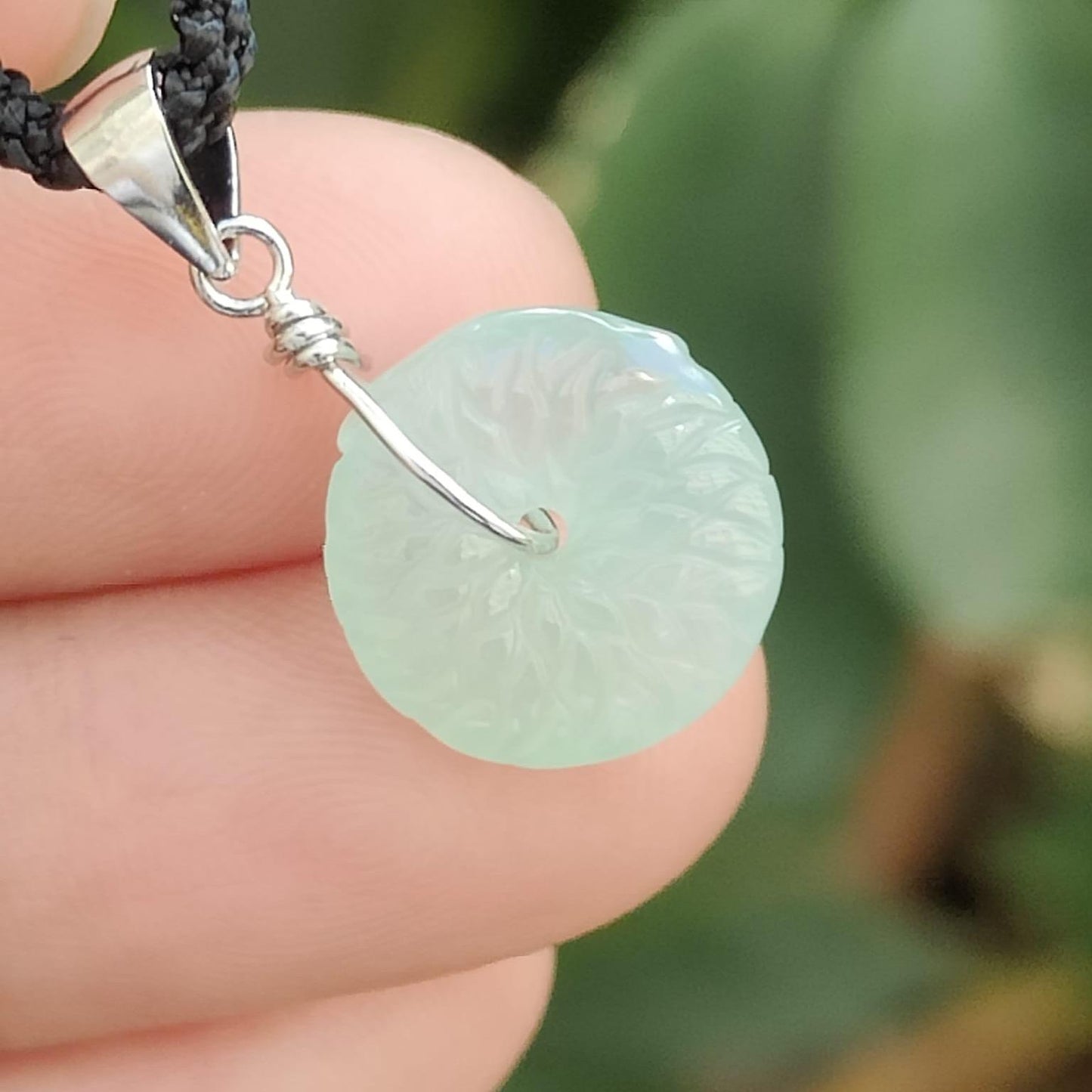 🌳 Dragon's Egg Jade Coin - Wood's Vitality, Metal's Precision (Sku: s925p7) Yi Pin Qian Jadeites Jade Jewelry ~Your Precious Quintessential ~ Singapore