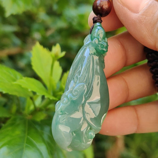 Very beautiful Full Green and Light Green Hue Natural Type A Jadeite Jade crafted with Three Legs Toad with coin and Ruyi with certificate weigh 16.97 grams, measurement 52.8 * 21.2 * 10.7 mm (pendant180) Yi Pin Qian