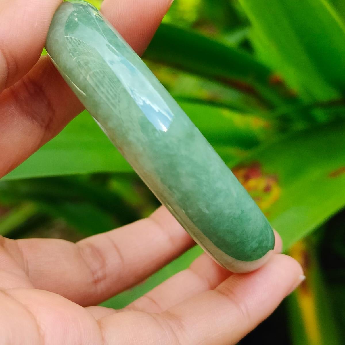 Wood 🌱 + Water 💧 Jadeite Bangle | Career Harmony Catalyst (Sku: bangle35) Yi Pin Qian Jadeites Jade Jewelry ~Your Precious Quintessential ~ Singapore
