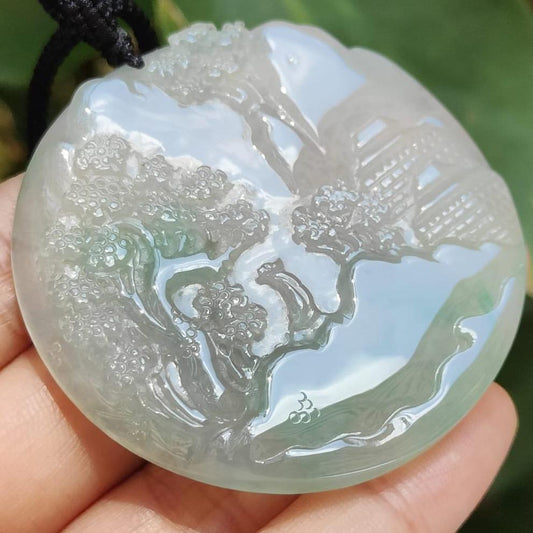 Elemental Balance Natural Jadeite Pendant - Wood-Dominant Energy (Sku: pendant428) Yi Pin Qian Jadeites Jade Jewelry ~Your Precious Quintessential ~ Singapore