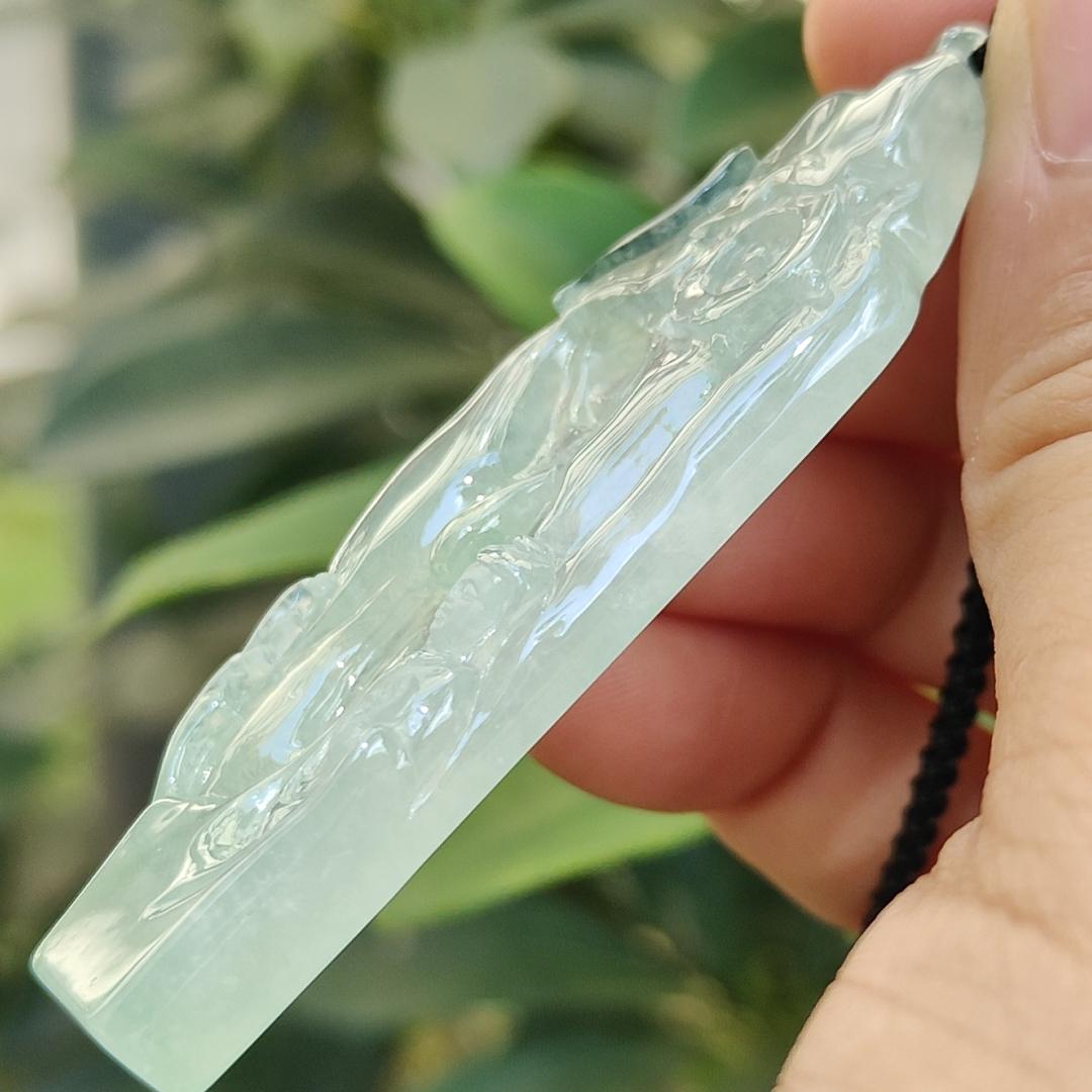 Crafted as Buddha with a Fengshui Wheel as Pendant on Natural Type A Jadeite Jade, certificate weighs 18.79 grams, measurement 65.1 * 23 * 6.6 mm (pendant384) Yi Pin Qian Jadeites Jade Jewelry ~Your Precious Quintessential ~ Singapore