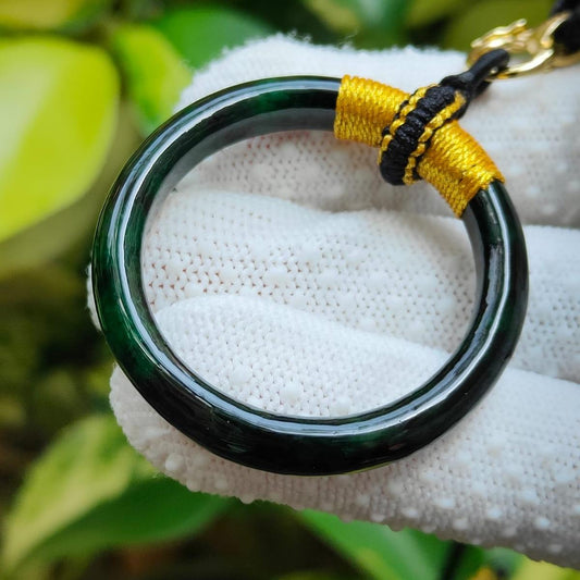 🌀 Rare Green Hoop Jadeite Pendant 🌱 | Zi Wei Dou Shu-Enhanced for Singapore’s Achievers (Sku: pendant451)