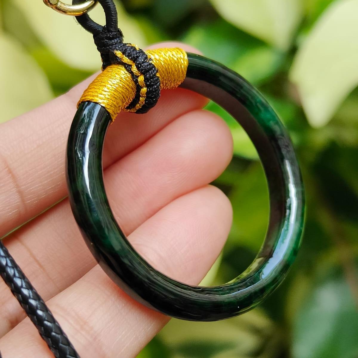 🌀 Rare Green Hoop Jadeite Pendant 🌱 | Zi Wei Dou Shu-Enhanced for Singapore’s Achievers (Sku: pendant451)