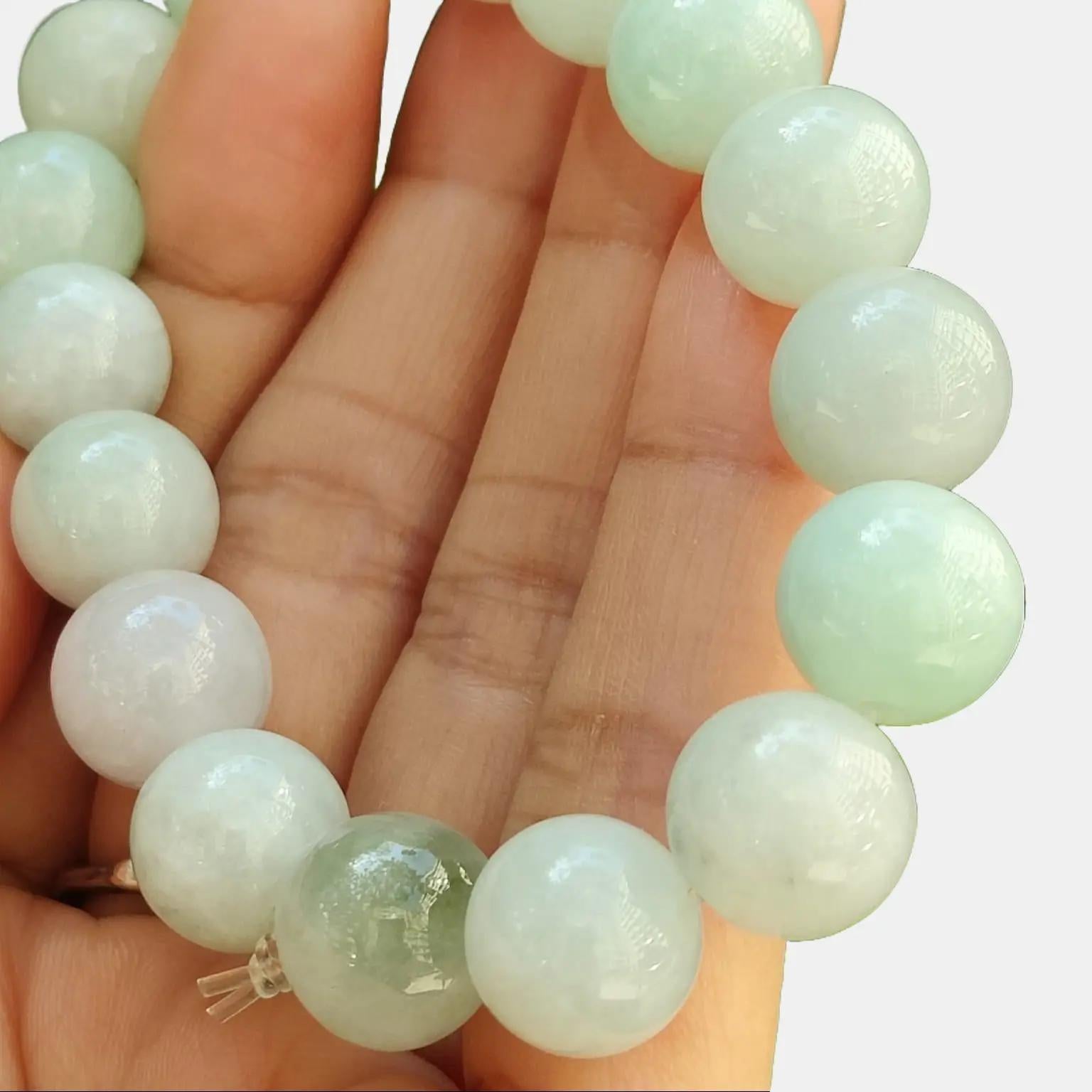 Water Lily Whisper - Natural Lavender-Green Jadeite Bracelet (Sku: bracelet48) Yi Pin Qian Jadeites Jade Jewelry ~Your Precious Quintessential ~ Singapore