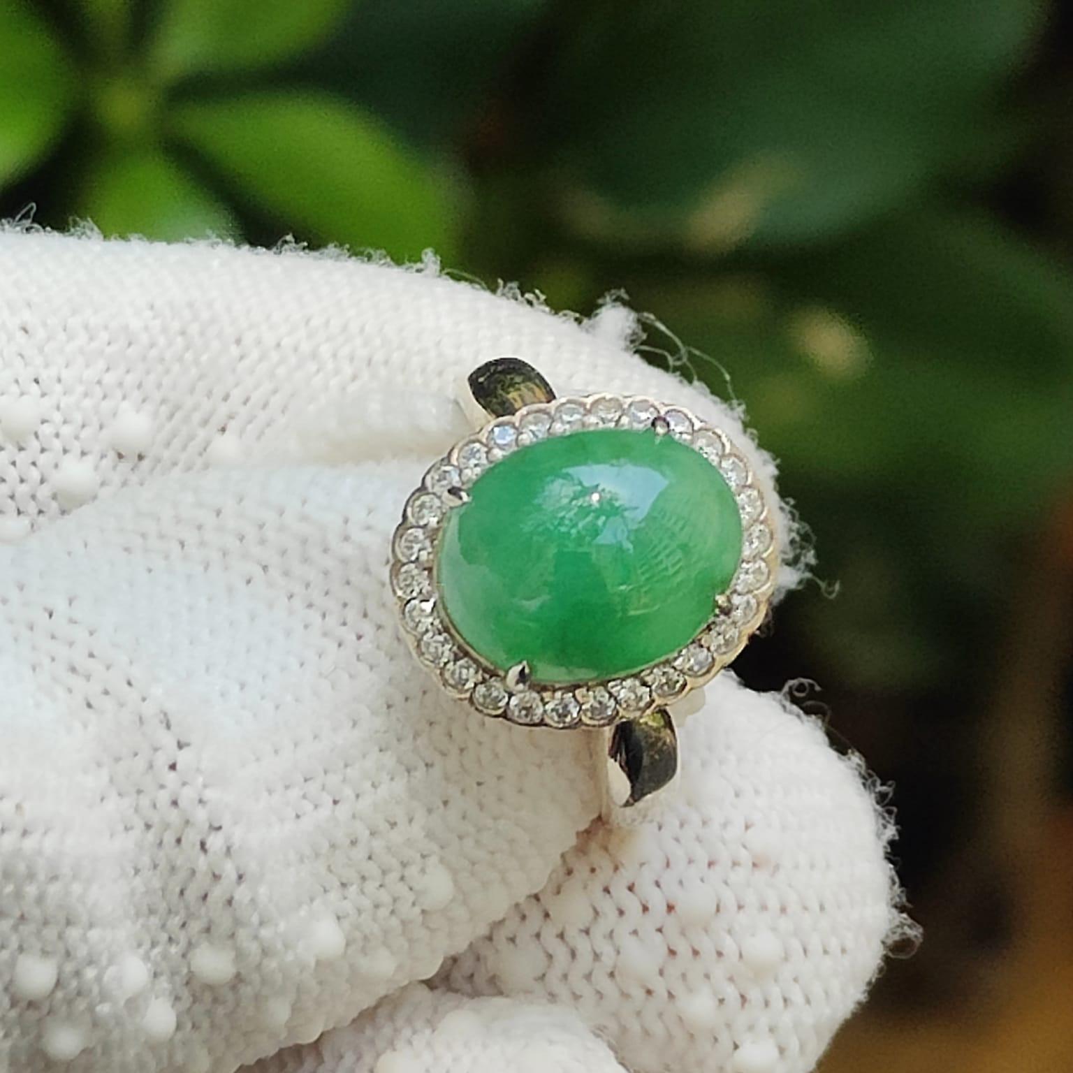 Wood 🌱 & Water 💧 Jadeite Ring - Career Momentum Amplifier (Sku: s925ring36) Yi Pin Qian Jadeites Jade Jewelry ~Your Precious Quintessential ~ Singapore