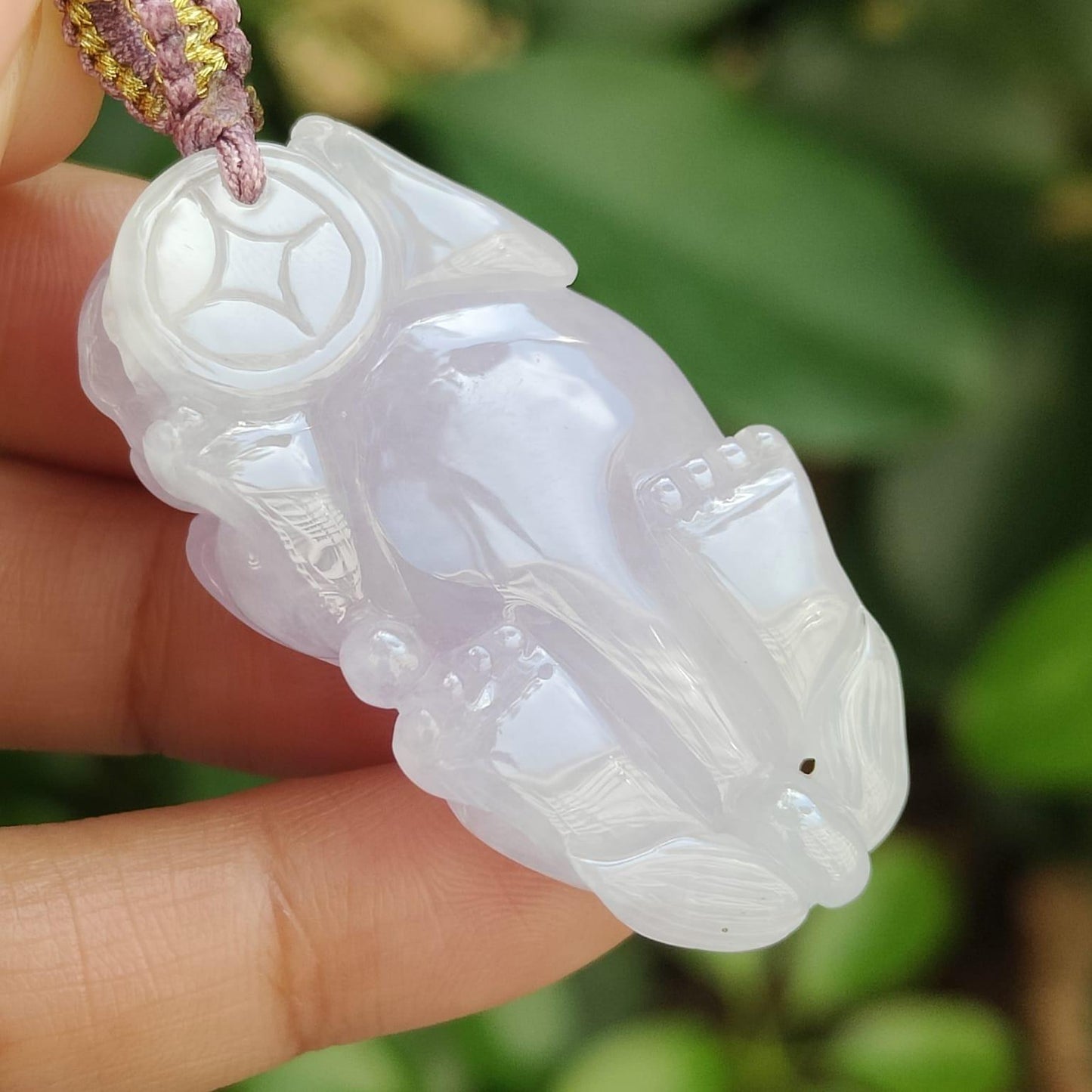 Premium Quality Lavender Pixiu Pendant Natural Type A Jadeite Jade certificate weighs 22.44 grams, measurement 44 * 23.6 * 12.70 mm (pendant389) Yi Pin Qian Jadeites Jade Jewelry ~Your Precious Quintessential ~ Singapore