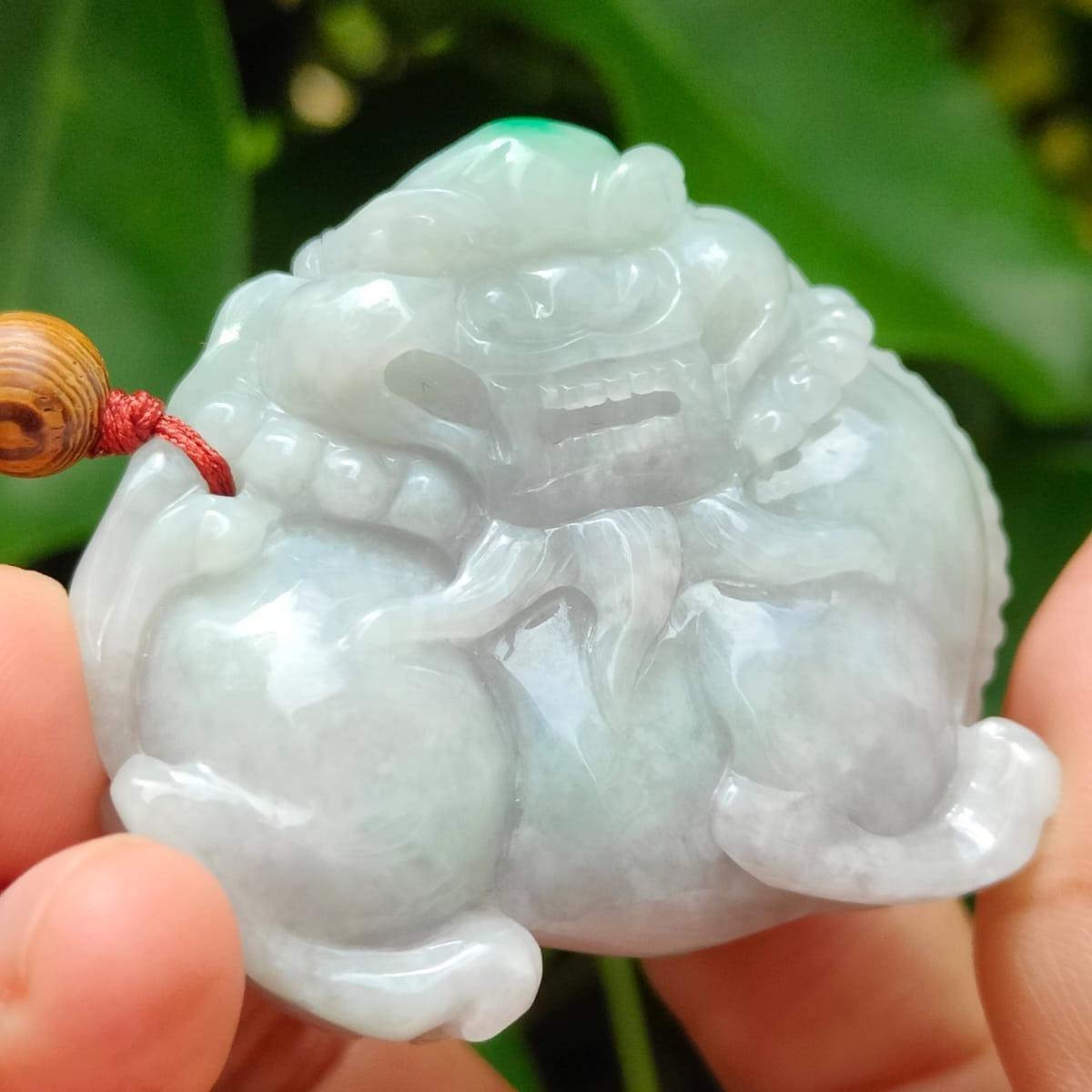 Guardian Pixiu Hand Carving – Five Elements Energy, Vintage Jadeite, Certified Type A (Sku: Hand10) Yi Pin Qian Jadeites Jade Jewelry ~Your Precious Quintessential ~ Singapore