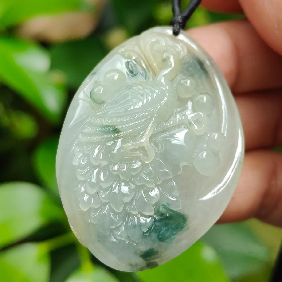 Jade Peacock Can Huat Ah! 🌱🔥 Natural Type A Jadeite Pendant | Zi Wei Dou Shu Luck (Sku: pendang447)