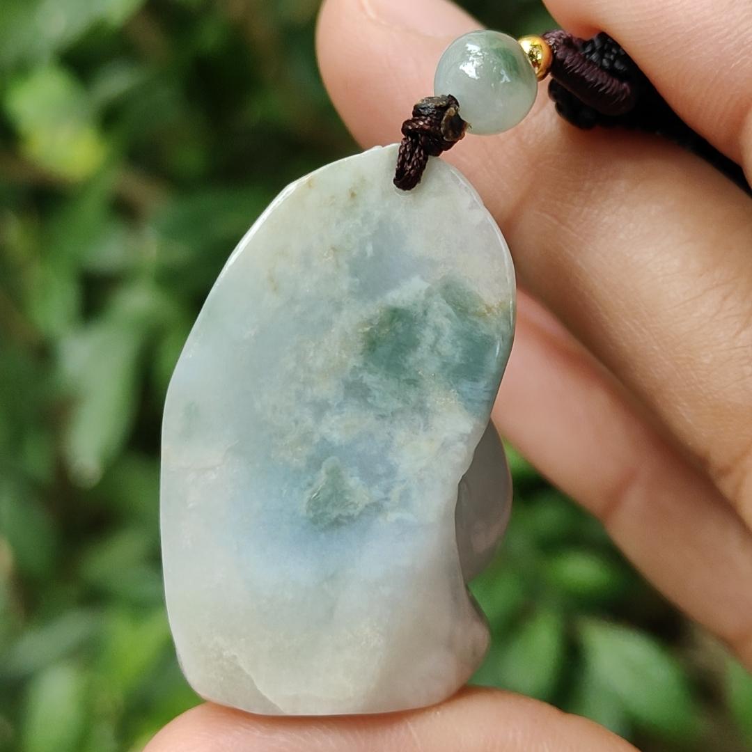 Crafted as Octopus Pendant on Natural Type A Jadeite Jade with rough skin certificate weighs 20.48 grams, measurement 38.6 * 20.3 * 17 mm (pendant354) Yi Pin Qian Jadeites Jade Jewelry ~Your Precious Quintessential ~ Singapore