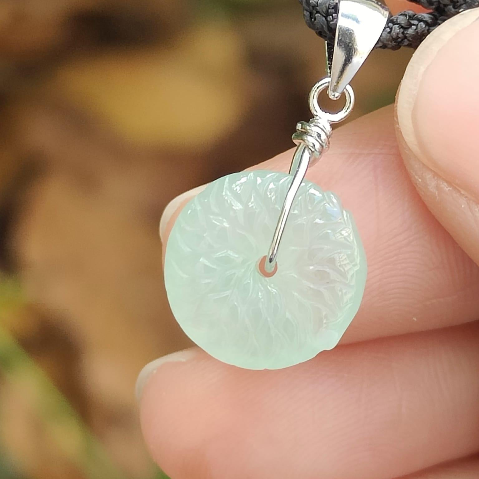 🌳 Dragon's Egg Jade Coin - Wood's Vitality, Metal's Precision (Sku: s925p7) Yi Pin Qian Jadeites Jade Jewelry ~Your Precious Quintessential ~ Singapore