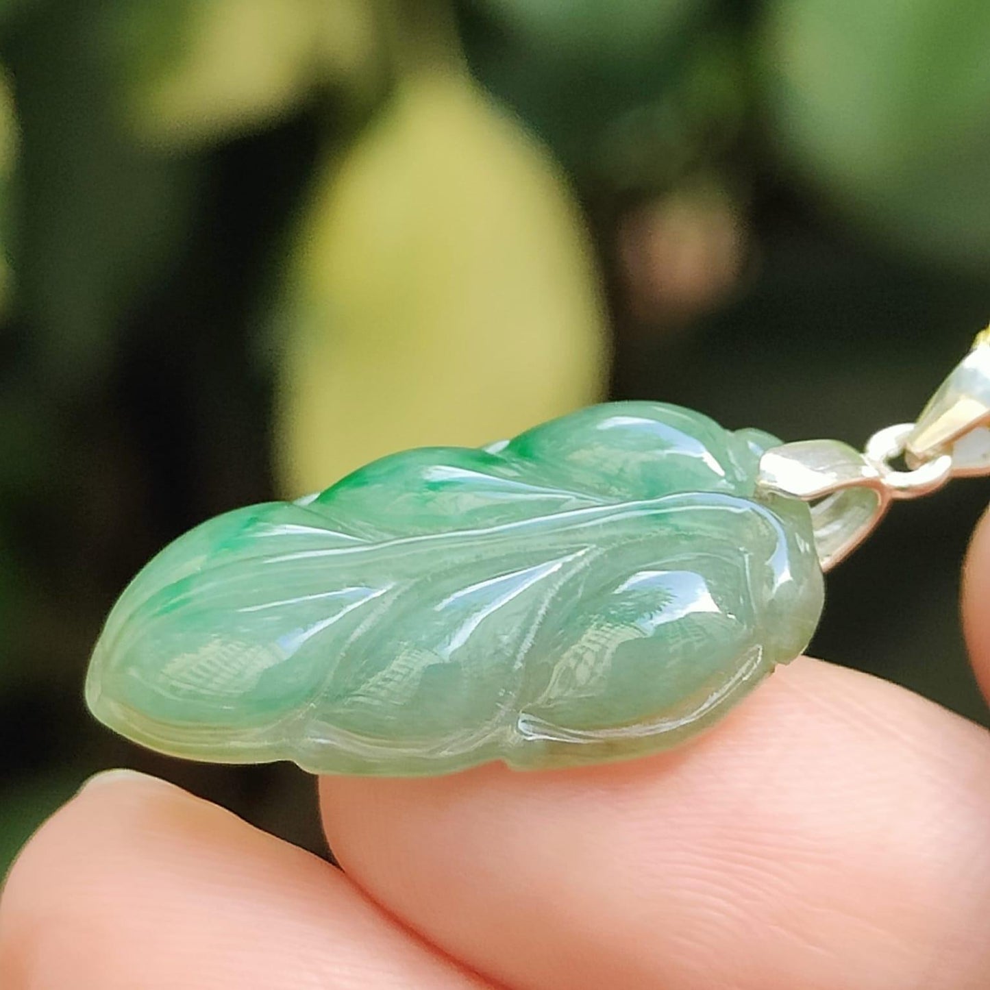 Wood Energy Jade Leaf 🌱- Concrete Jungle Oxygen (Sku: s925p9) Yi Pin Qian Jadeites Jade Jewelry ~Your Precious Quintessential ~ Singapore