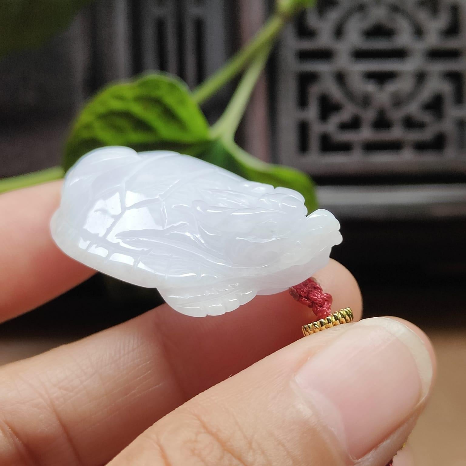 Crafted as Dragon Turtle Pendant on Natural Type A Jadeite Jade certificate weighs 18.38 grams, measurement 41 * 27.6 * 11.6 mm (pendant375) Yi Pin Qian Jadeites Jade Jewelry ~Your Precious Quintessential ~ Singapore