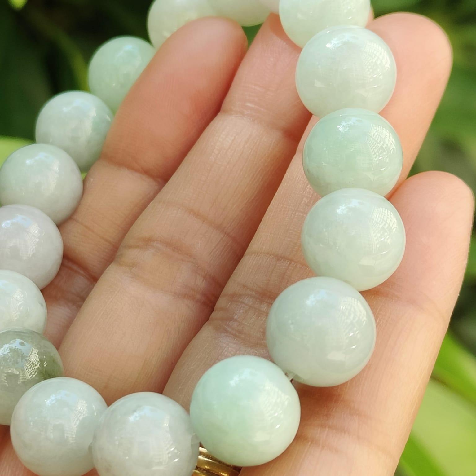 Water Lily Whisper - Natural Lavender-Green Jadeite Bracelet (Sku: bracelet48) Yi Pin Qian Jadeites Jade Jewelry ~Your Precious Quintessential ~ Singapore