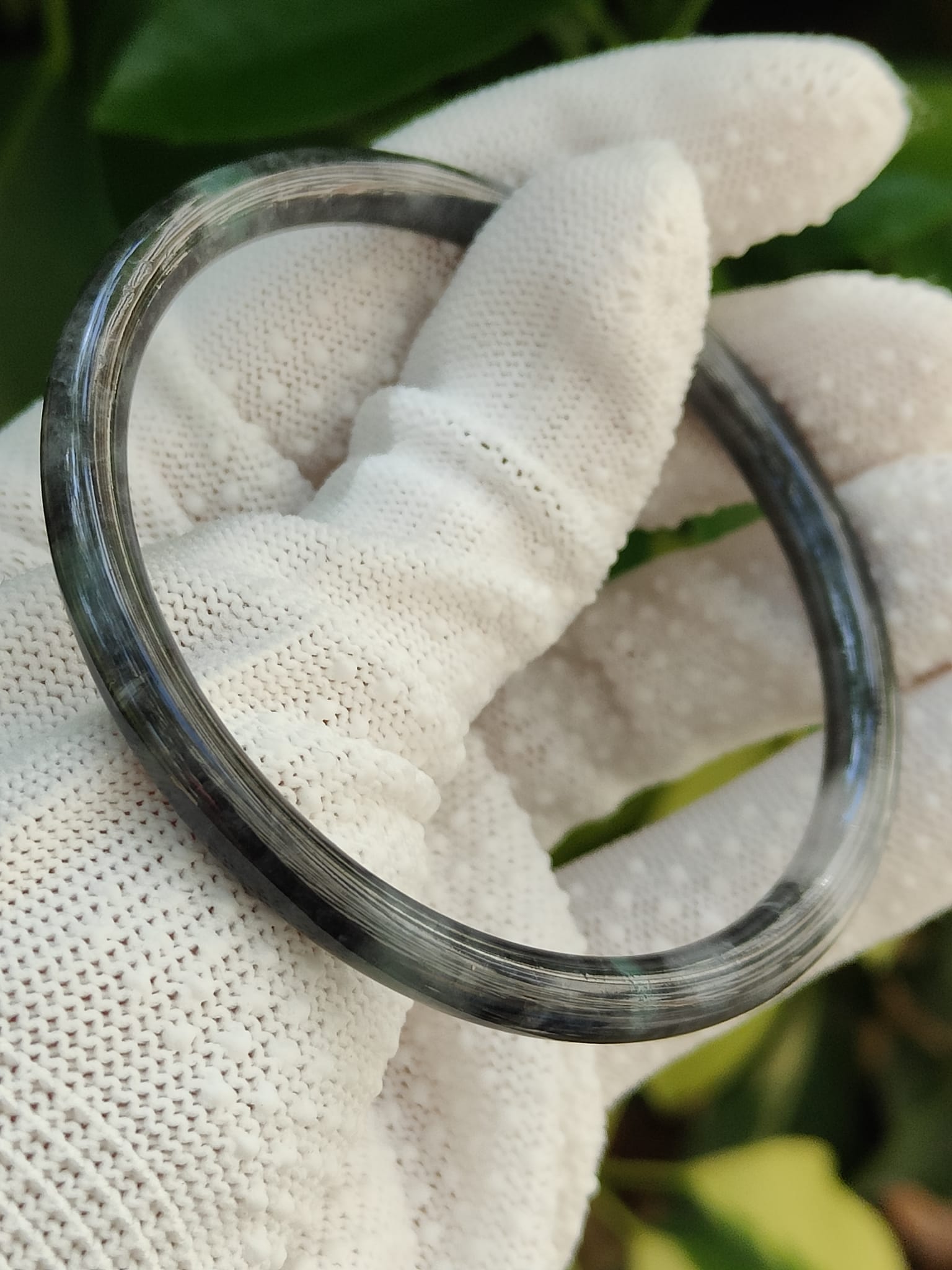 59mm Black Jadeite Bangle – Perfect Circle of Harmony & Strength (bangle30) Yi Pin Qian Jadeites Jade Jewelry ~Your Precious Quintessential ~ Singapore