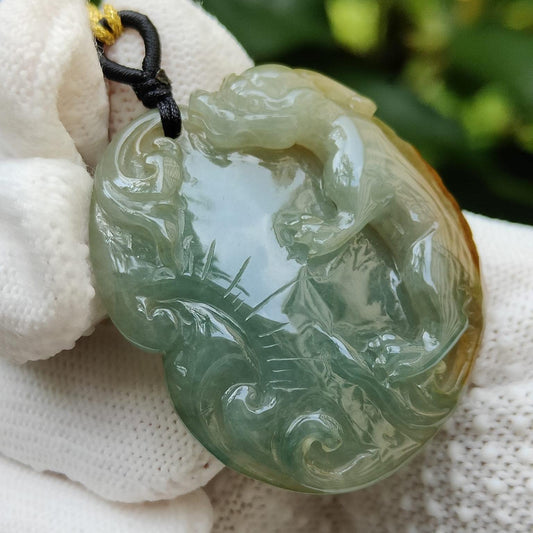 🌱🔥 Natural Type A Jadeite Pixiu Pendant – Wealth Magnet + Career Luck (Sku: pendant445)