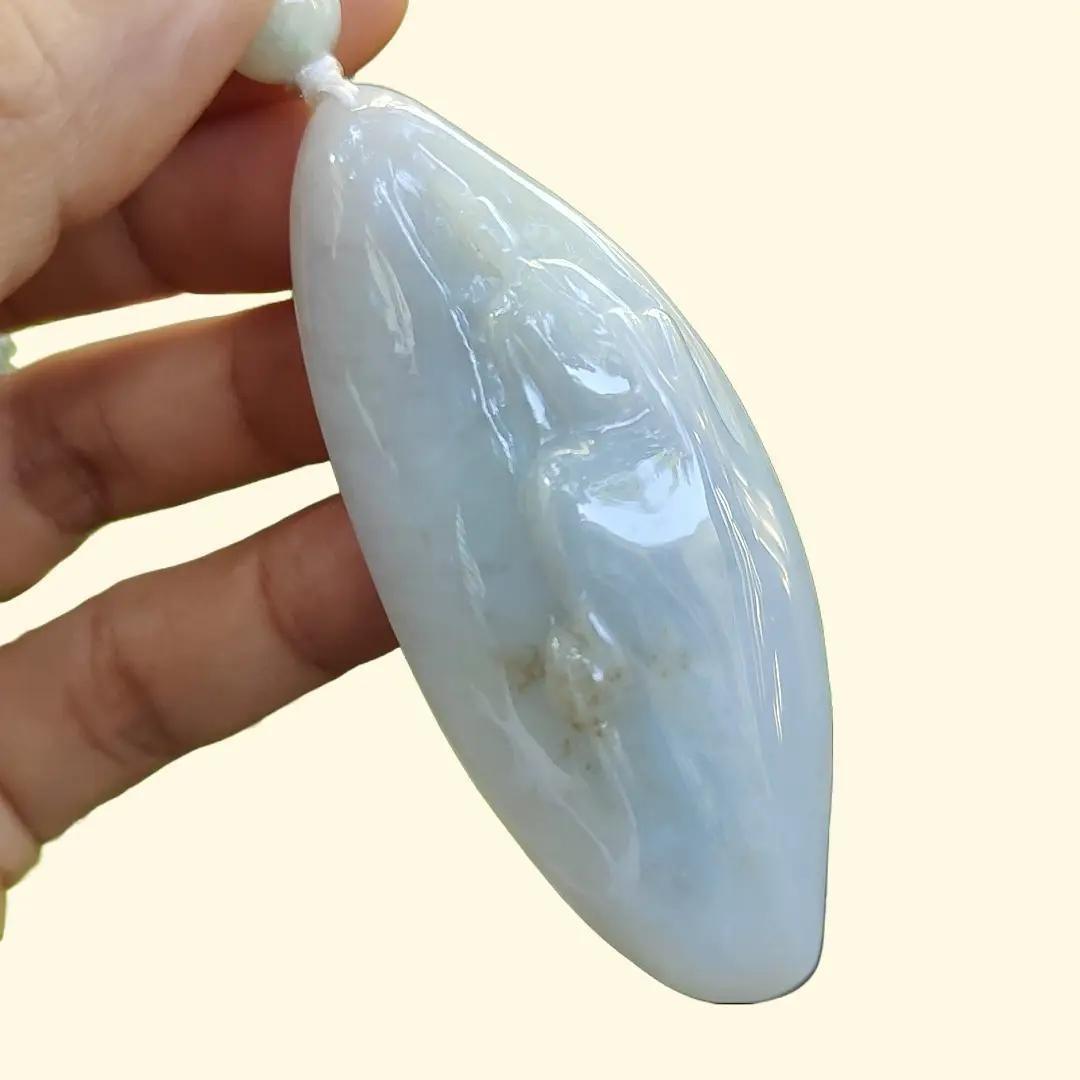 Crafted as Faceless Buddha with Natural Type A Jadeite Jade as Pendant, certificate weighs 40.68 grams, measurement 69.5 * 29.5 * 11.6 mm (pendant314) Yi Pin Qian Jadeites Jade Jewelry ~Your Precious Quintessential ~ Singapore