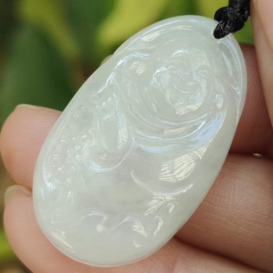 Wood Element Jade Buddha - Growth & Compassion Carved in Stone (Sku: pendant423) Yi Pin Qian Jadeites Jade Jewelry ~Your Precious Quintessential ~ Singapore
