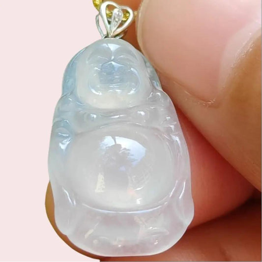 Laughing Buddha Jadeite Pendant – Five Elements Harmony, 18K Gold, Certified Type A (Sku: 18kp110) Yi Pin Qian Jadeites Jade Jewelry ~Your Precious Quintessential ~ Singapore