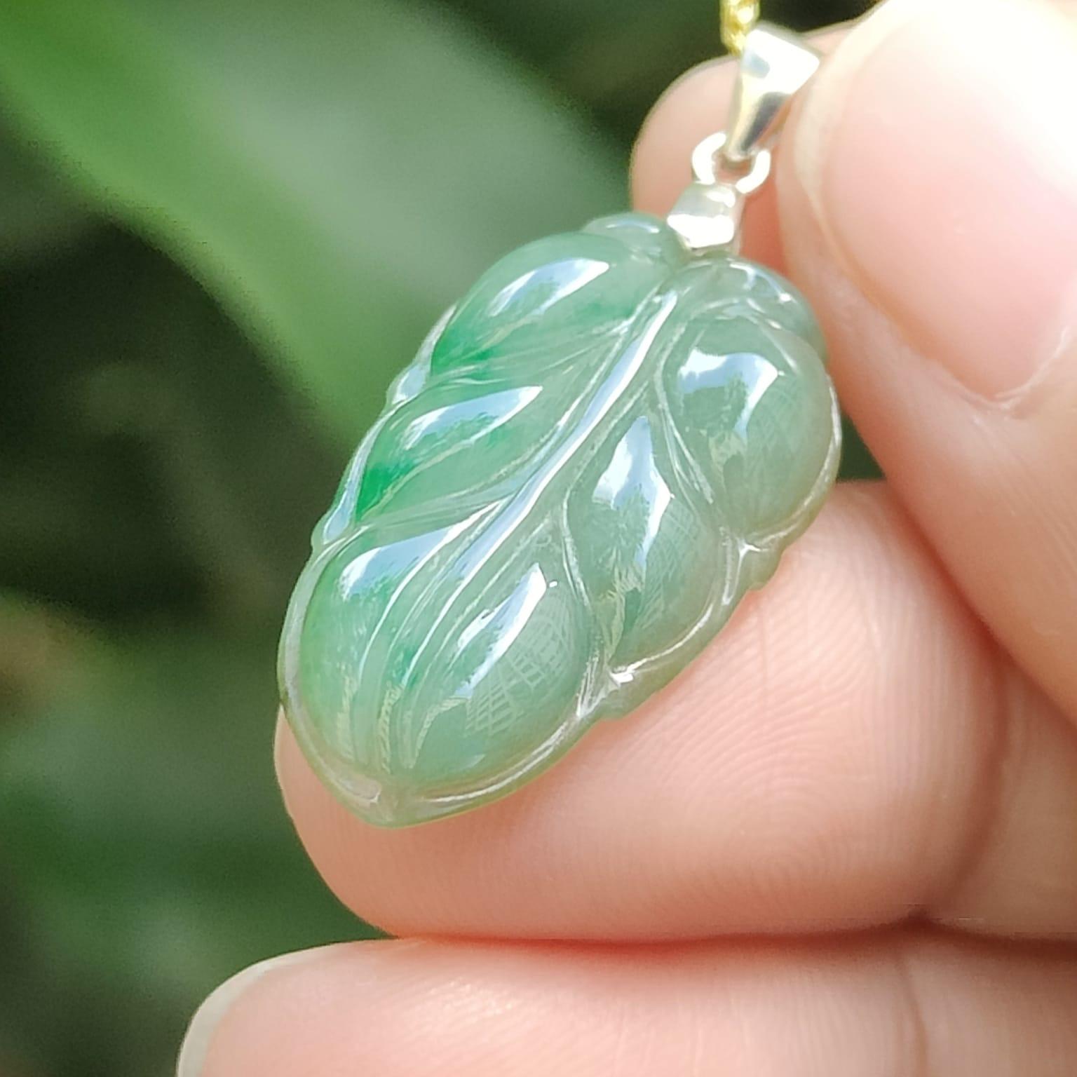 Wood Energy Jade Leaf 🌱- Concrete Jungle Oxygen (Sku: s925p9) Yi Pin Qian Jadeites Jade Jewelry ~Your Precious Quintessential ~ Singapore