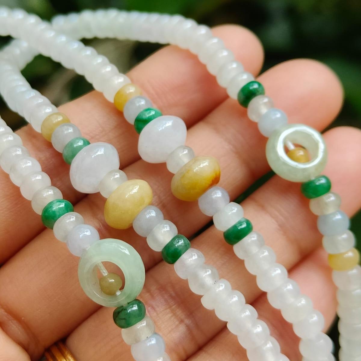 Natural Type A Jadeite Abacus Necklace – Wealth Activation + Five-Element Balance (Sku: bracelet58)