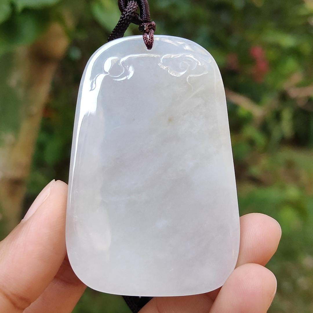 Rare Old Collection White Natural Type A Jadeite Jade crafted with Dragon and Tiger as Pendant, Certificate weigh 44.48 grams, Measurement 60.5 * 40.2 * 9.5 mm (pendant218) Yi Pin Qian