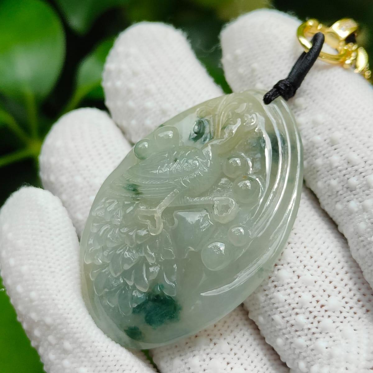 Jade Peacock Can Huat Ah! 🌱🔥 Natural Type A Jadeite Pendant | Zi Wei Dou Shu Luck (Sku: pendang447)