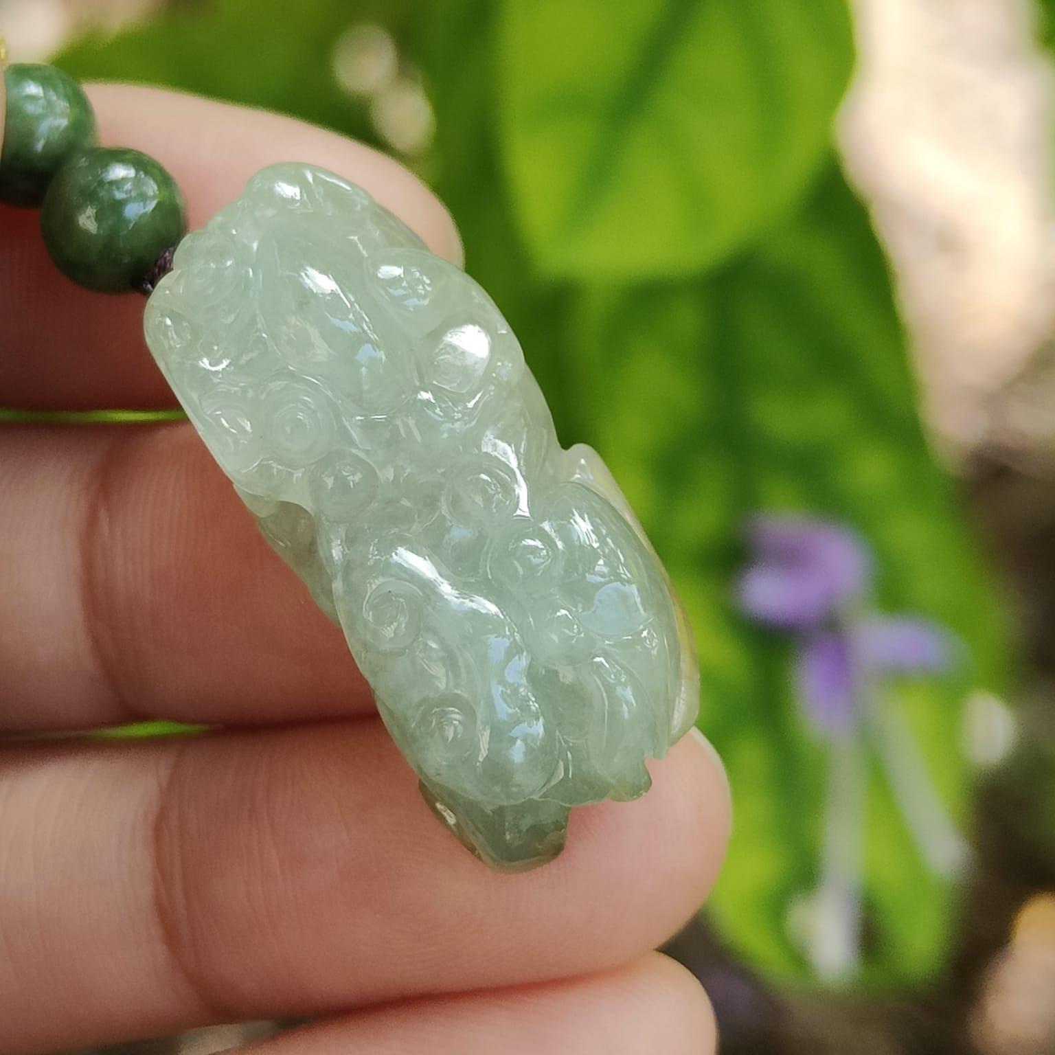 New Listing SG Seller - Crafted as Pixiu Pendant on Natural Type A Jadeite Jade certificate weighs 7.1 grams, measurement 31.2 * 13.7 * 9 mm (pendant373) Yi Pin Qian Jadeites Jade Jewelry ~Your Precious Quintessential ~ Singapore