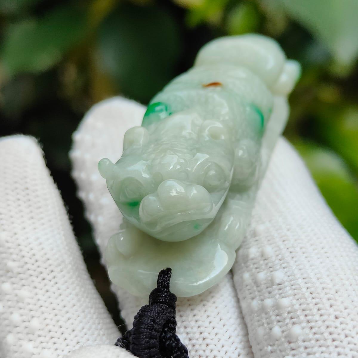 Huat All the Way! 🌱🔥 Natural Type A Jadeite Toad Pendant | Zi Wei Dou Shu Wealth Luck (Sku: pendant448)
